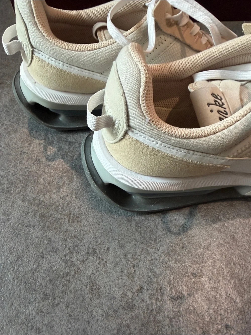 Nike Women’s Cream and White Air-Cushioned Casual Sneakers